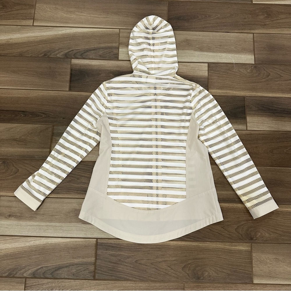 Striped Beige Women's Jacket - Picture 4 of 6